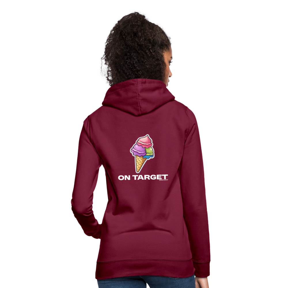Hoodie - Ice on Target Frauen - Bordeaux