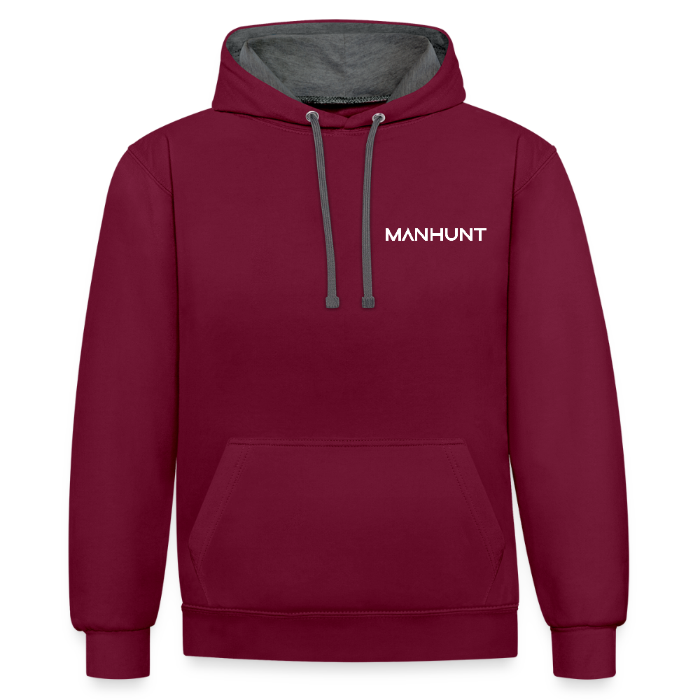 MANHUNT Staffel 2 - Kontrast Hoodie Männer - Weinrot/Anthrazit