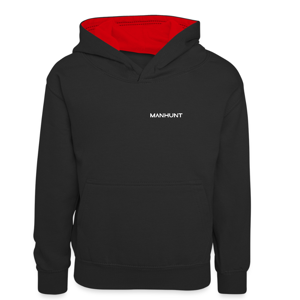 MANHUNT Staffel 2 - Teenager Kontrast Hoodie - Schwarz/Rot