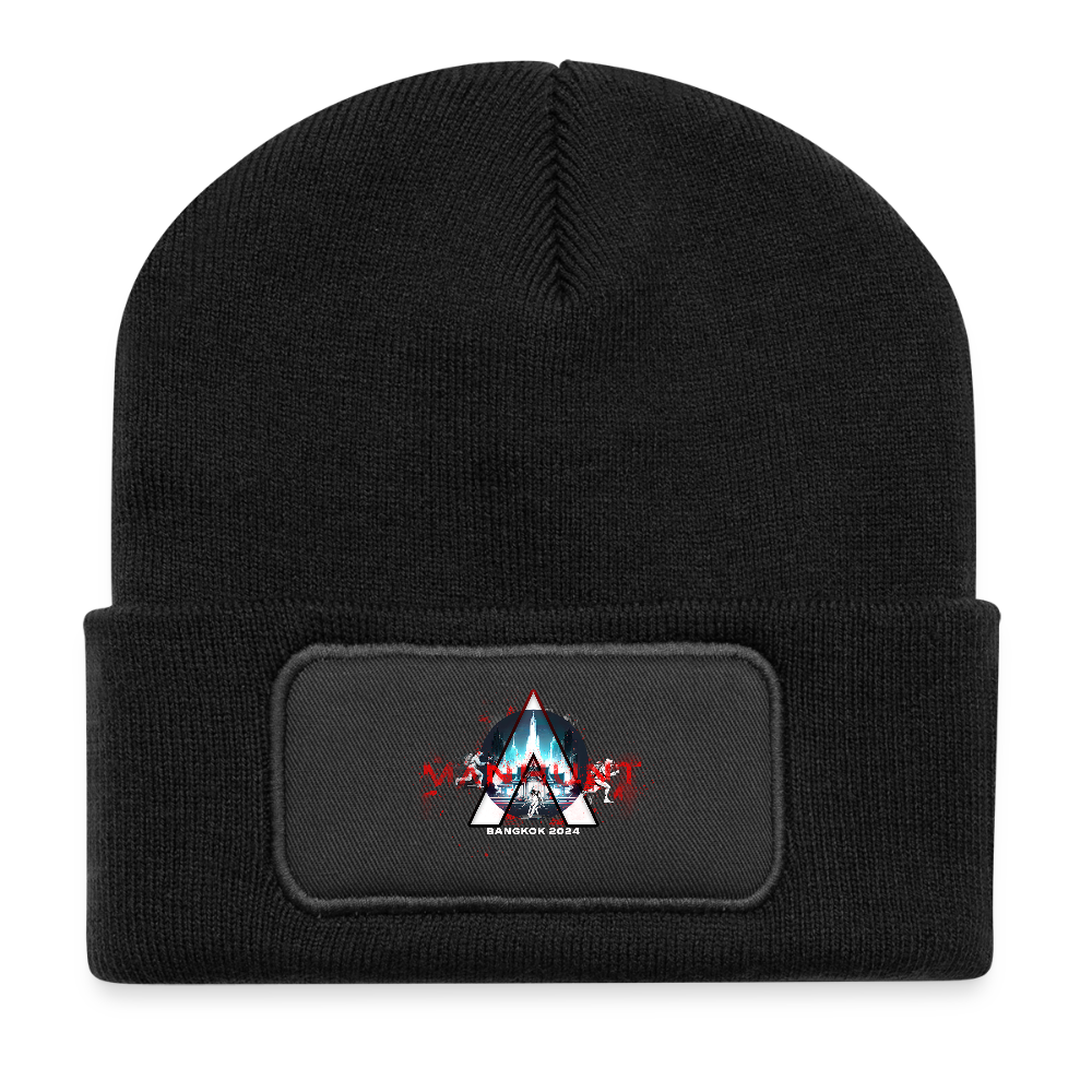 MANHUNT - Recycelte Patch Beanie - Schwarz