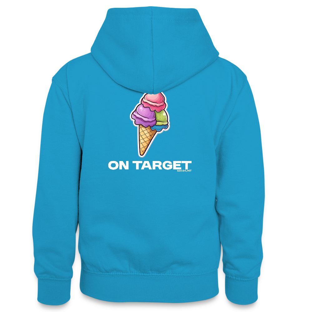 Hoodie - Ice on Target Teenager - Pfauenblau/Grau meliert