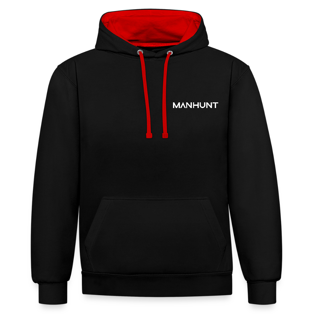 MANHUNT Staffel 2 - Kontrast Hoodie Männer - Schwarz/Rot