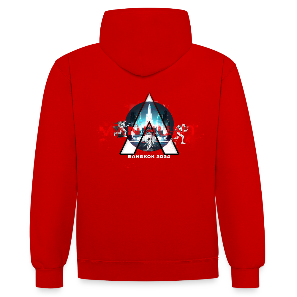 MANHUNT Staffel 2 - Kontrast Hoodie Männer - Rot/Weiß