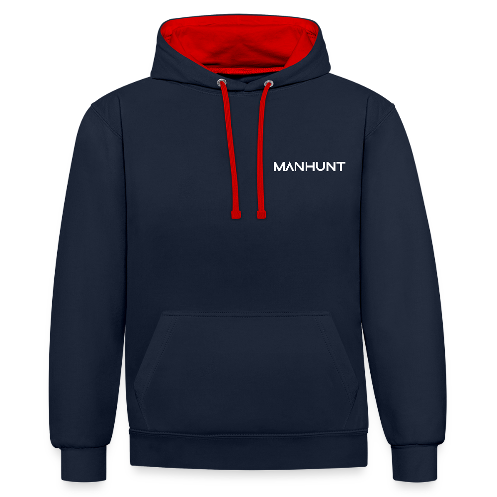 MANHUNT Staffel 2 - Kontrast Hoodie Männer - Navy/Rot