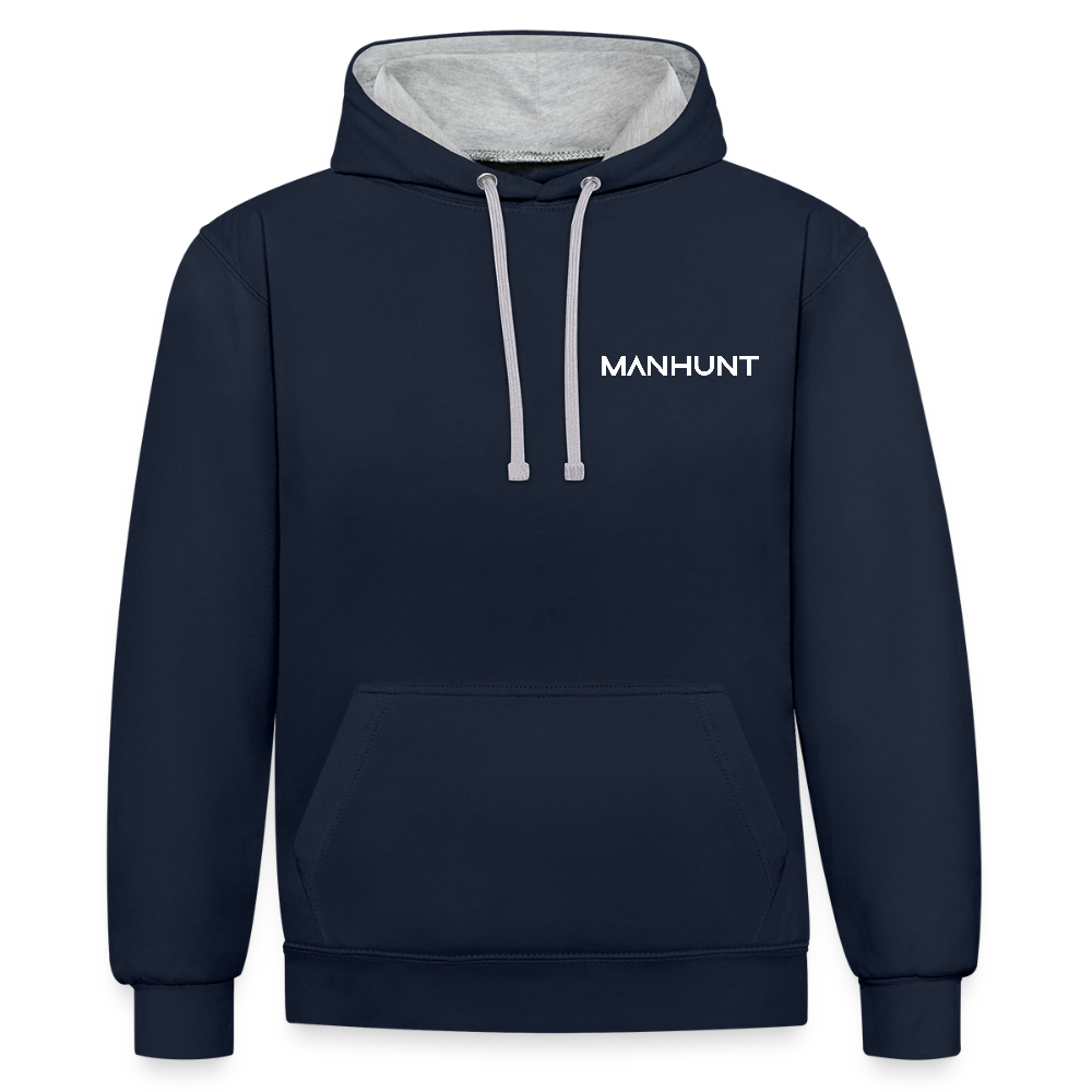 MANHUNT Staffel 2 - Kontrast Hoodie Männer - Navy/Grau meliert
