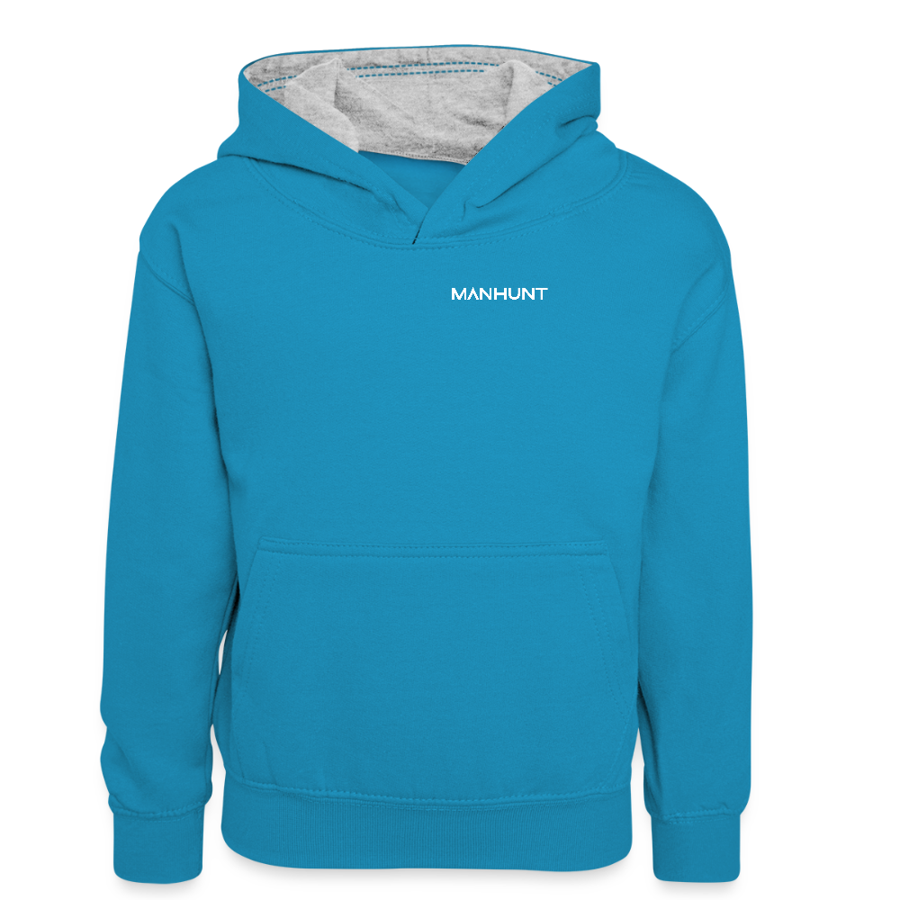 Hoodie - Ice on Target Teenager - Pfauenblau/Grau meliert