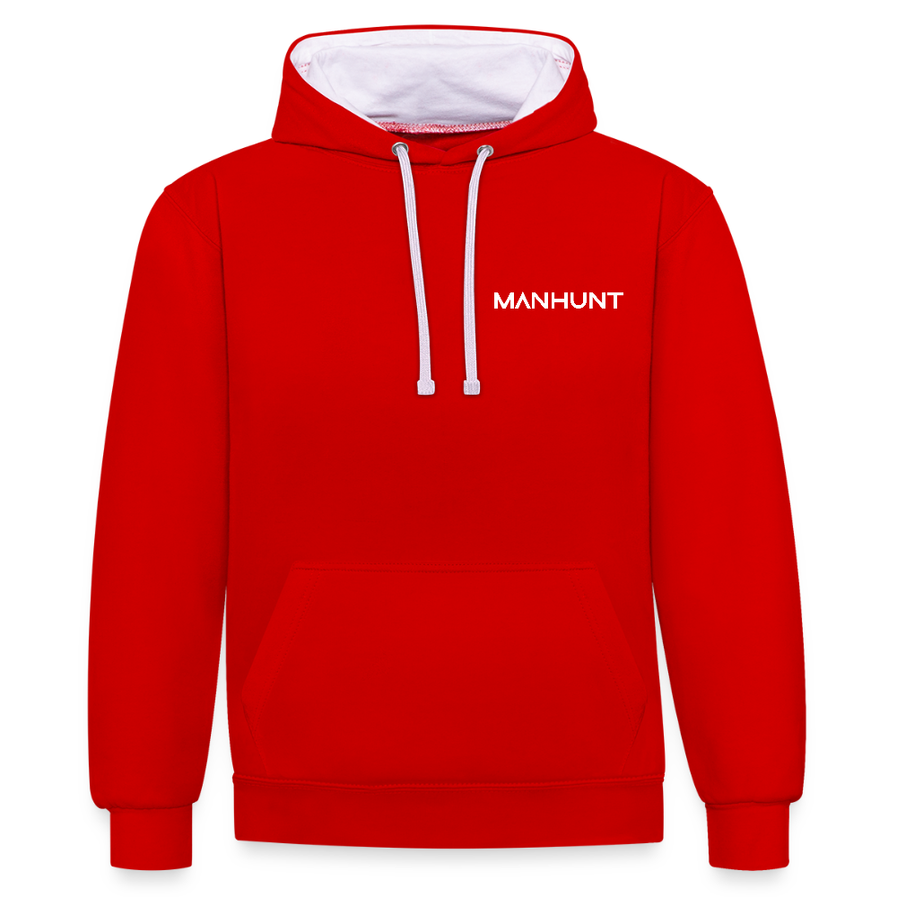 MANHUNT Staffel 2 - Kontrast Hoodie Männer - Rot/Weiß