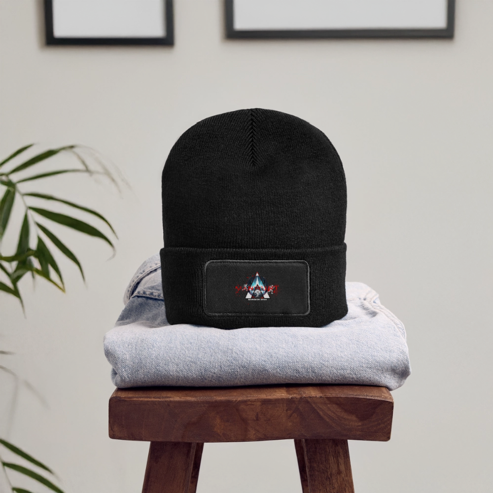 MANHUNT - Recycelte Patch Beanie - Schwarz