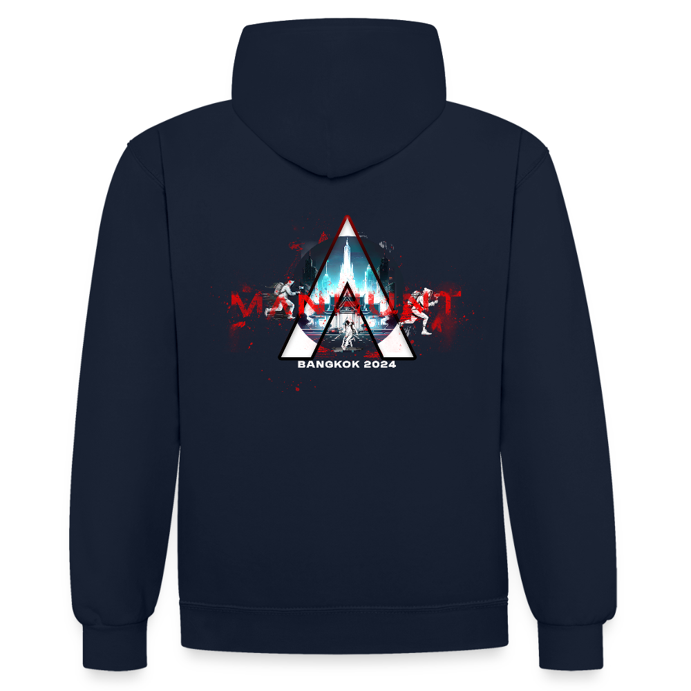 MANHUNT Staffel 2 - Kontrast Hoodie Männer - Navy/Rot