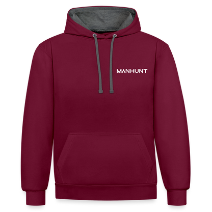 MANHUNT Staffel 2 - Kontrast Hoodie Männer - Weinrot/Anthrazit