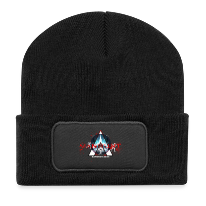 MANHUNT - Recycelte Patch Beanie - Schwarz