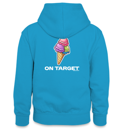 Hoodie - Ice on Target Teenager - Pfauenblau/Grau meliert