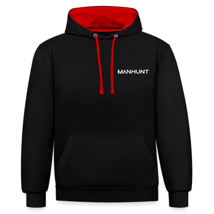 MANHUNT Staffel 2 - Kontrast Hoodie Männer - Schwarz/Rot