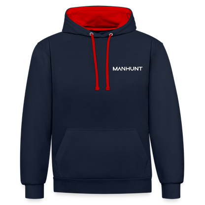 MANHUNT Staffel 2 - Kontrast Hoodie Männer - Navy/Rot