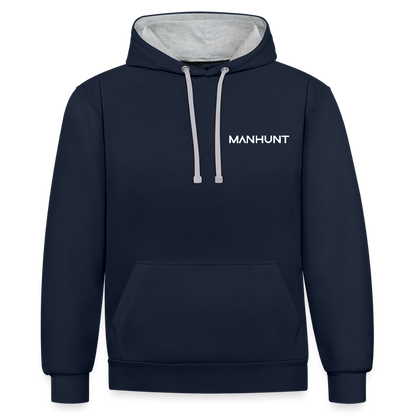 MANHUNT Staffel 2 - Kontrast Hoodie Männer - Navy/Grau meliert