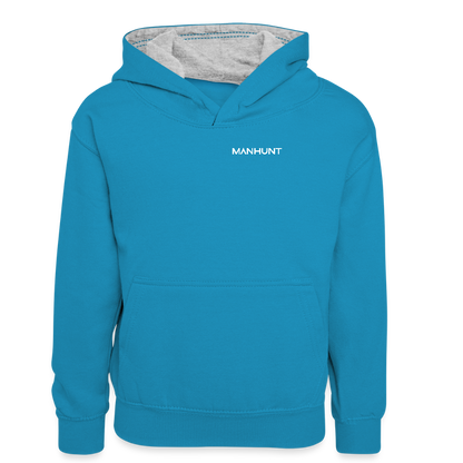Hoodie - Ice on Target Teenager - Pfauenblau/Grau meliert