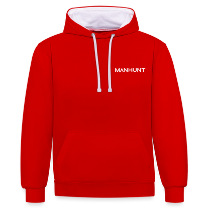 MANHUNT Staffel 2 - Kontrast Hoodie Männer - Rot/Weiß