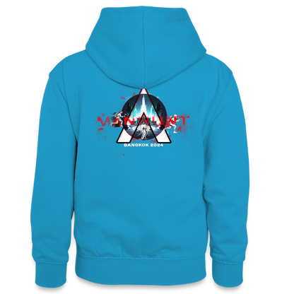 MANHUNT Staffel 2 - Teenager Kontrast Hoodie - Pfauenblau/Grau meliert