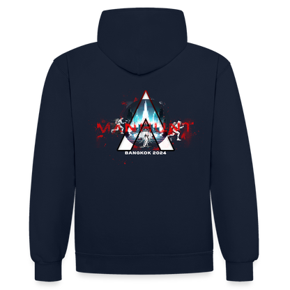 MANHUNT Staffel 2 - Kontrast Hoodie Männer - Navy/Rot